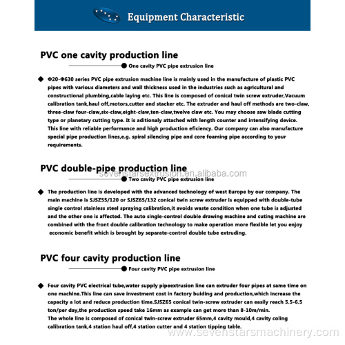 Four pipes PVC tube and pipe extruder machine